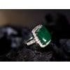 Natural Zambian caboshan Emerald diamond ring in 18k gold For Sale - Image 16 of 18