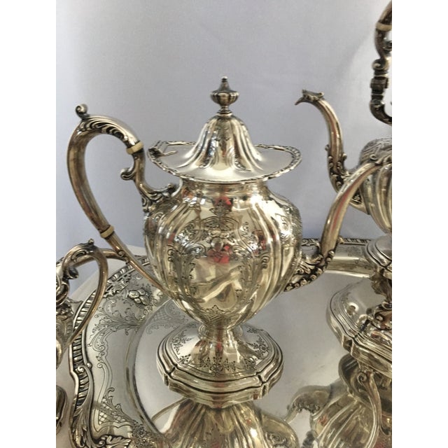 1930s 1930s Art Nouveau Gorham Silver Co. Silver Sterling Tea Service - Set of 7 For Sale - Image 5 of 11