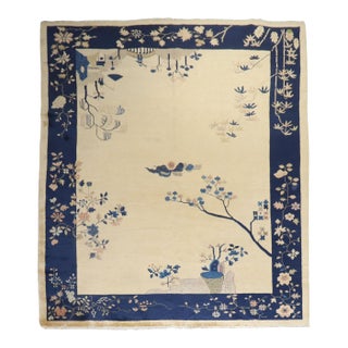 Pictorial Antique Chinese Rug - 8'8" x 11'5" For Sale