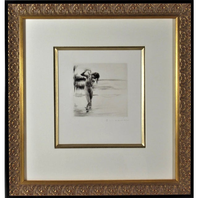 Carl Joseph Bauer, Nude Woman Combing Her Hair, Circa 1920 For Sale - Image 4 of 4