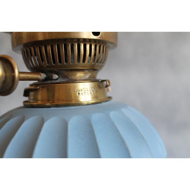 Victorian Oil Lamp attributed to Wedgwood in Jasper Ware Pattern, 1890s For Sale - Image 9 of 12