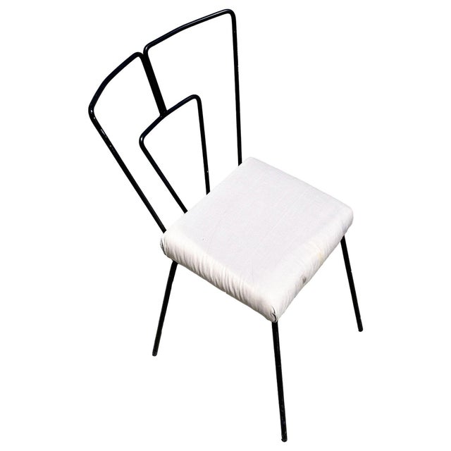 Metal Mid-Century Iron Wire Art Side Dining Geometric Chair by Homecrest, Pair For Sale - Image 7 of 9