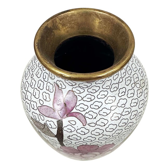 Vintage Chinese Hand-Crafted Cloisonne Vases - A Pair For Sale In Los Angeles - Image 6 of 9