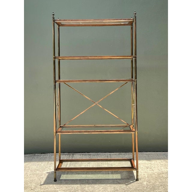 Vintage Wood and Glass Etagere For Sale - Image 9 of 14