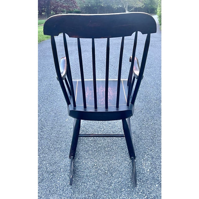Wood Antique 19th Century Decorated Boston Rocker For Sale - Image 7 of 12