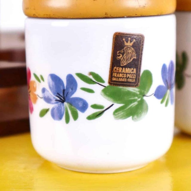 Green Ceramic Jars by Franco Pozzi, Set of 5 For Sale - Image 8 of 12