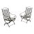 Pair of Hervé Baume French Wrought Iron Folding Patio Chairs | Outdoor Garden Armchairs | France 1970s For Sale