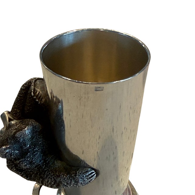 19th Century Russian Silver Bear Vodka Cups - a Pair For Sale - Image 9 of 10