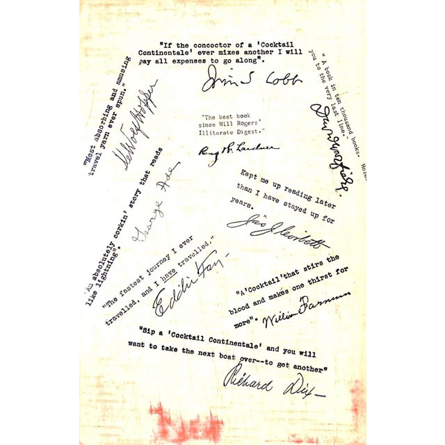 White "Cocktail Continentale a Travel Tale That Reads Like Lightning" 1926 Reynolds, Bruce For Sale - Image 8 of 10