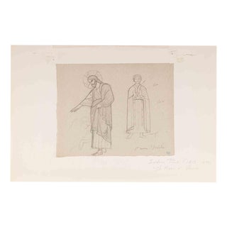 Isidore Pils, Studies for Saint Mark, Venice, Mid-19th Century, Pencil on Paper For Sale
