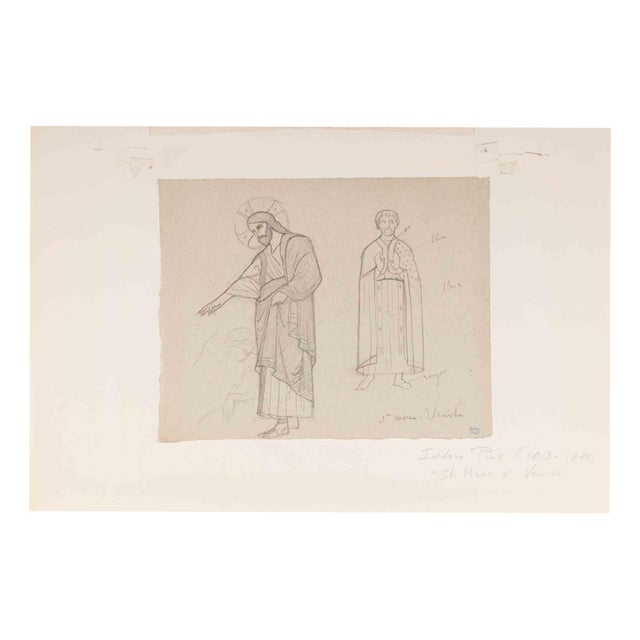 Isidore Pils, Studies for Saint Mark, Venice, Mid-19th Century, Pencil on Paper For Sale