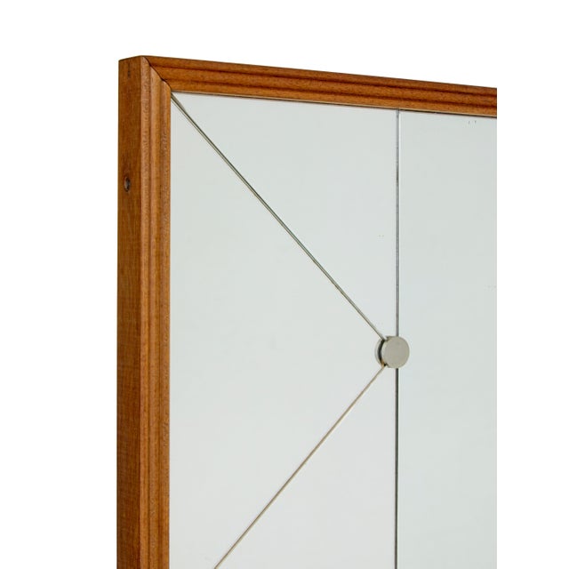 mid century scandinavian segmented wall mirror circa 1950. mid century mirror likely to be by glas & tra circa 1950....