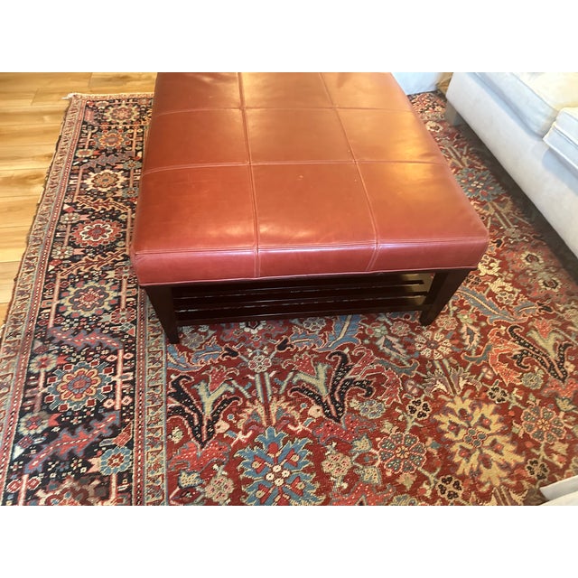 Wood Baker by Barbara Barry Leather Ottoman For Sale - Image 7 of 14