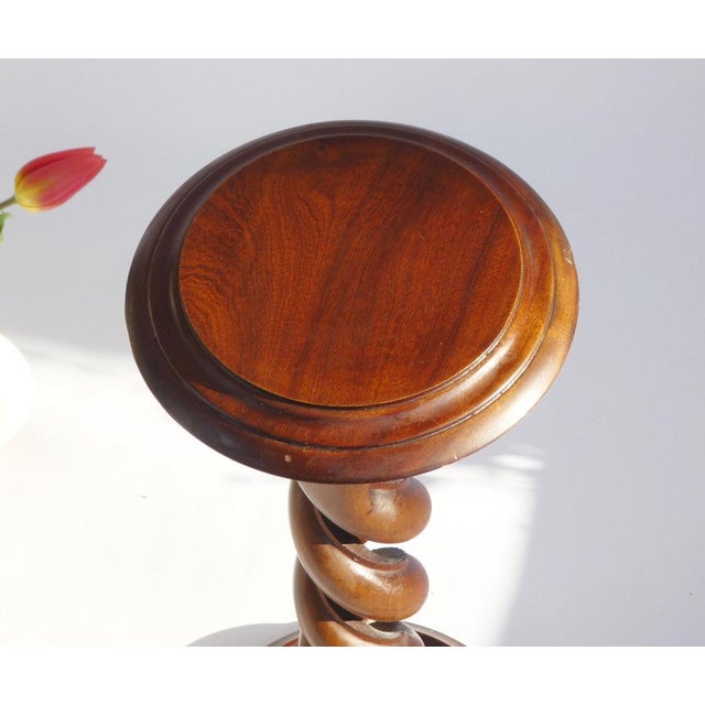 Carved Braley Twist Wooden Pedestal, 1960s For Sale - Image 6 of 9
