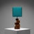 Teal Vintage French Teak Table Lamp, 1970s For Sale - Image 8 of 8