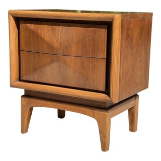 Mid Century Modern Diamond Front Side Table For Sale