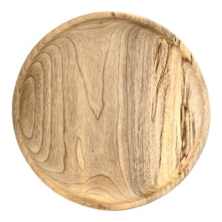Round Hand Turned Myrtle Wood Tray For Sale