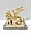 Grand Tour Vintage Brass Winged Lion Sculpture on Marble Base For Sale - Image 3 of 12