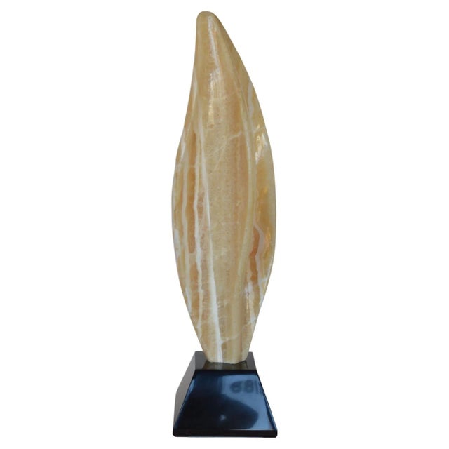 Vintage Abstract Onyx Flame Sculpture For Sale - Image 4 of 7
