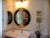 Transitional Mirror, Nostalgic, Round Black & Gold For Sale - Image 3 of 4