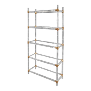Charles Hollis Jones Faux Bamboo-Lucite and Brass Etagere Bookcase