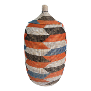 Large Senegalese Hand-Woven Basket/Hamper With Top