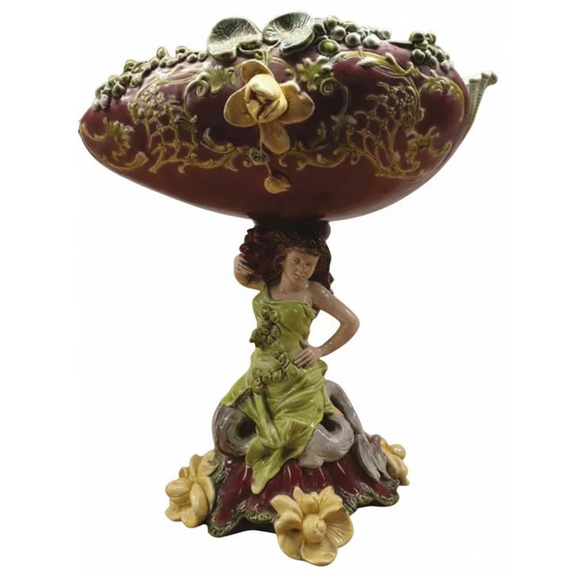 Bohemian Monumental Majolica Figural Centerpiece, 1900s For Sale - Image 11 of 11