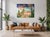Paint "Marrakesh Ii" by Javiera Da Fonseca Ilić, Marrakesh Morocco, Warm Terracotta Tropical Rooftop Scene, Golden Hour Cityscape, Original Oil Painting For Sale - Image 7 of 9