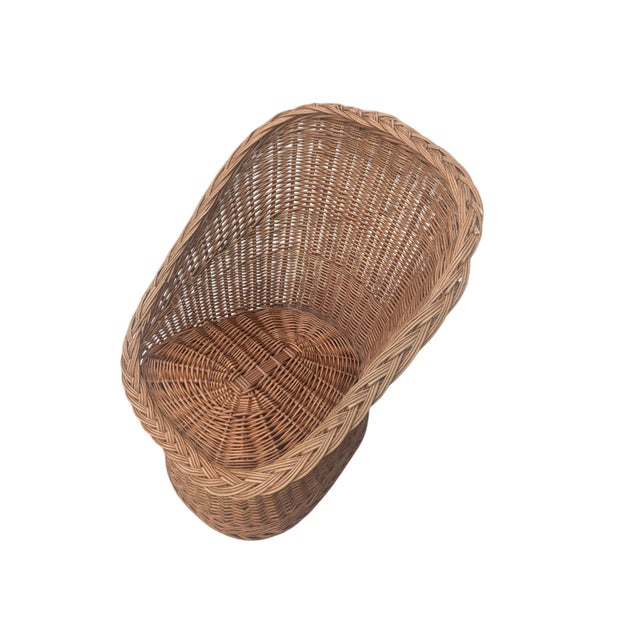 1960s Wicker Braided Barrel Egg Chair For Sale - Image 12 of 13