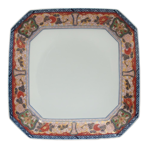 Japanese Imari Arita Yaki Kisen Kiln Gokunishiki Porcelain Square Serving Plate