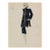Vintage French Fashion Art Print – Art Deco Woman in Navy, 30" X 40" For Sale