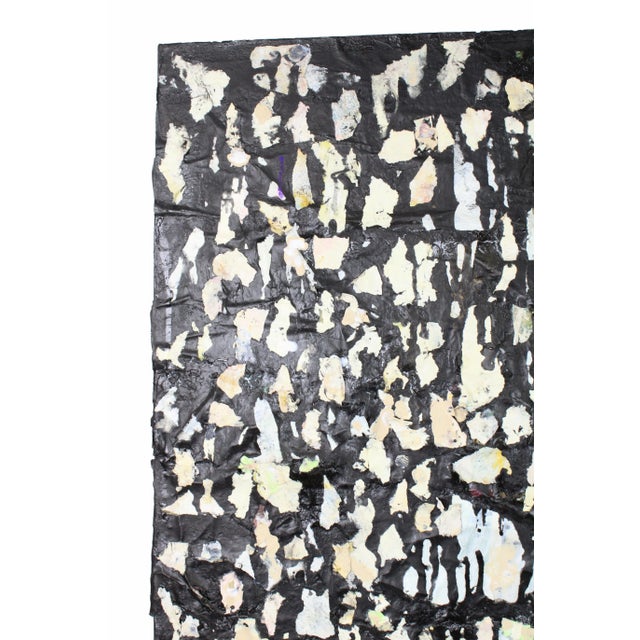 Sculpture Materials Vintage Mid Century Modern Monochromatic Mixed Media Abstract Painting For Sale - Image 7 of 10
