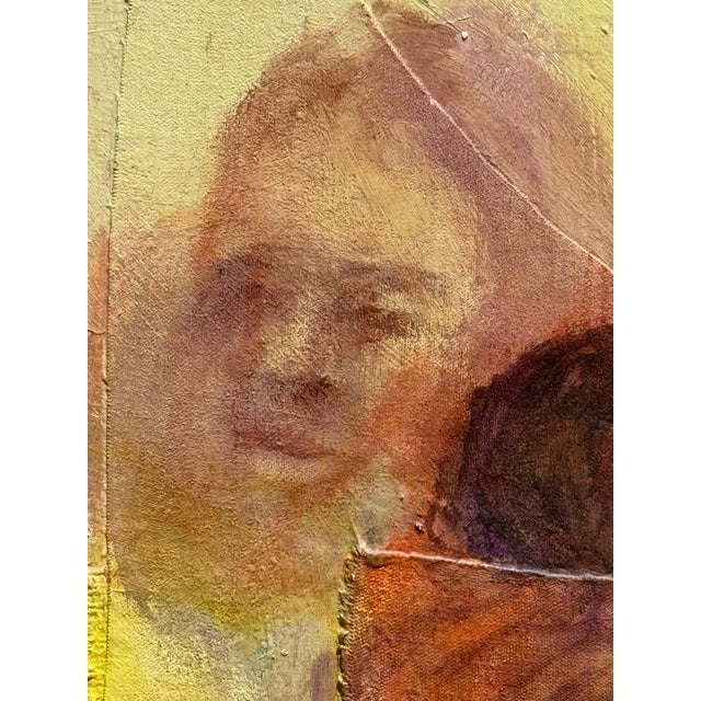 Johnny P Johnson Abstract Madonna & Child Mixed Media Oil Painting For Sale - Image 6 of 7