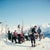 Mountain Top by Toni Frissell Skiers at the top of a run, Klosters, 1951. (Photo by Toni Frissell) 16x16" inches / 40x40cm...