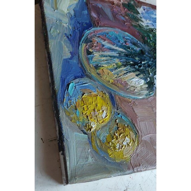 Impressionist White Roses Expressionist Still Life Oil Painting For Sale - Image 3 of 3