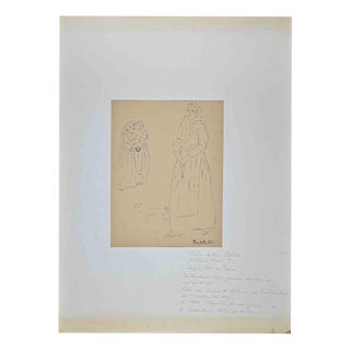 Pino Della Selva, Women, 1940s, Ink on Paper For Sale