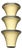 Large 2' Grand Streamline Enameled Spun Aluminum 3 Tier Wall Sconce For Sale