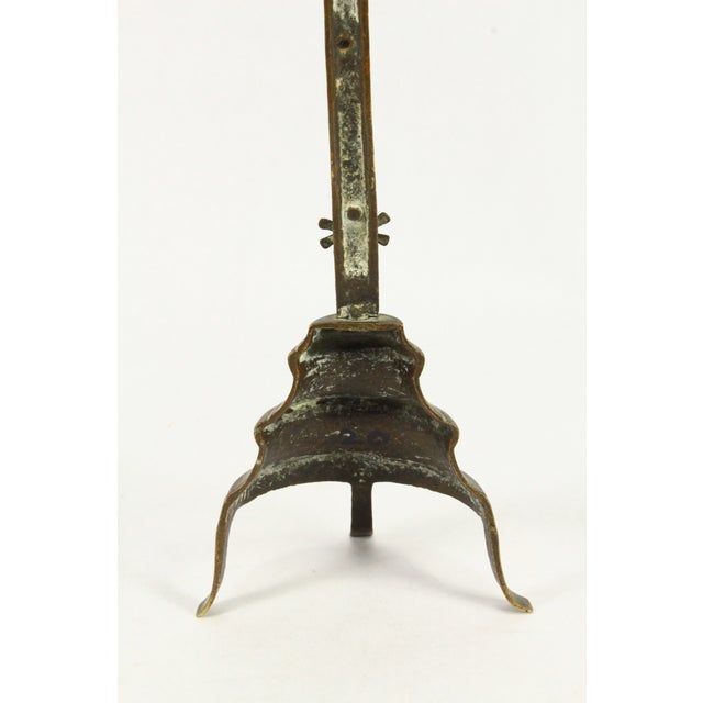 18th /19th C. Brass Crucifix Corpus Christi on Tripod Stand For Sale - Image 12 of 12