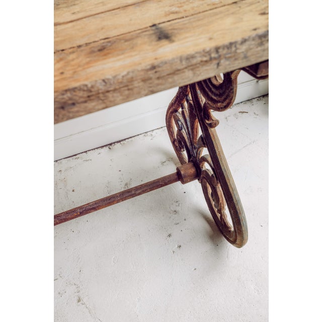 Late 19th Century 19th French Oak & Iron Console Table For Sale - Image 5 of 10