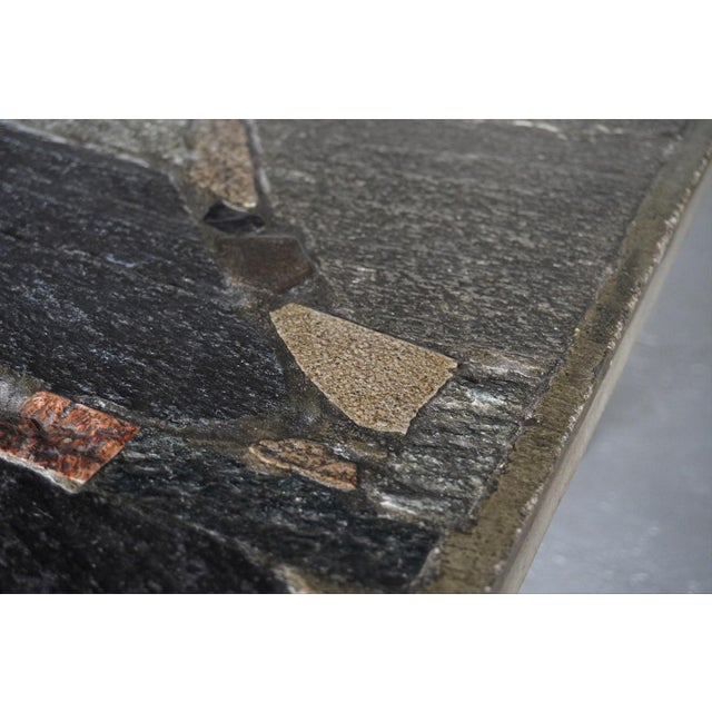 Metal Slate Stone Mosaic Coffee Table by Paul Kingma, the Netherlands, 1964 For Sale - Image 7 of 10