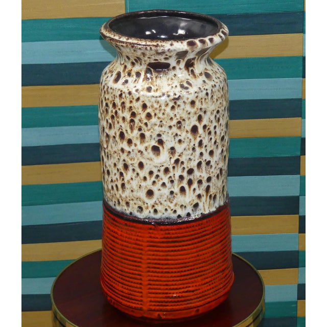 Brown-Orange Fat Lava Ceramic Floor Vase from Jasba, 1970s For Sale - Image 6 of 15
