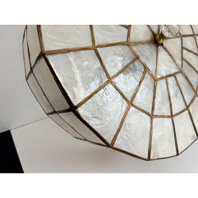 Mid Century Capiz Shell Ceiling Light For Sale - Image 11 of 16