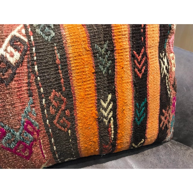 Vintage Turkish Kilim Lumbar Pilow Cover For Sale - Image 11 of 12
