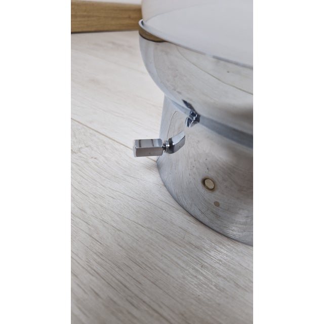 1990s Vintage Ceiling Light in Chromed Brass and Frosted Glass, 1998 For Sale - Image 5 of 9