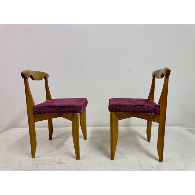 Mid-Century Oak Dining Chairs by Guillerme et Chambron, 1960s, Set of 4 For Sale - Image 10 of 16
