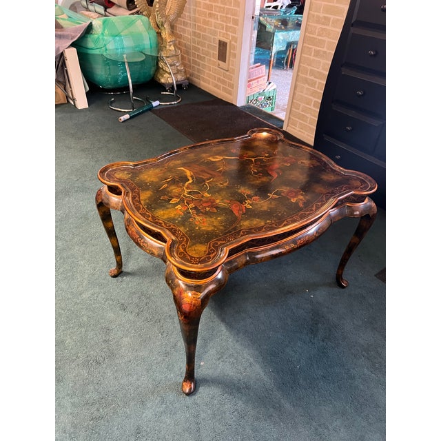 Maitland - Smith 1970s Maitland-Smith Hand-Painted Chinoiserie Coffee Table Philippines Signed For Sale - Image 4 of 7