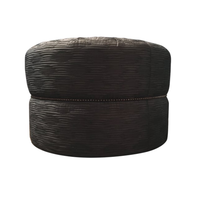 2000 - 2009 Modern Large Ottoman With Nail Head Trim For Sale - Image 5 of 5