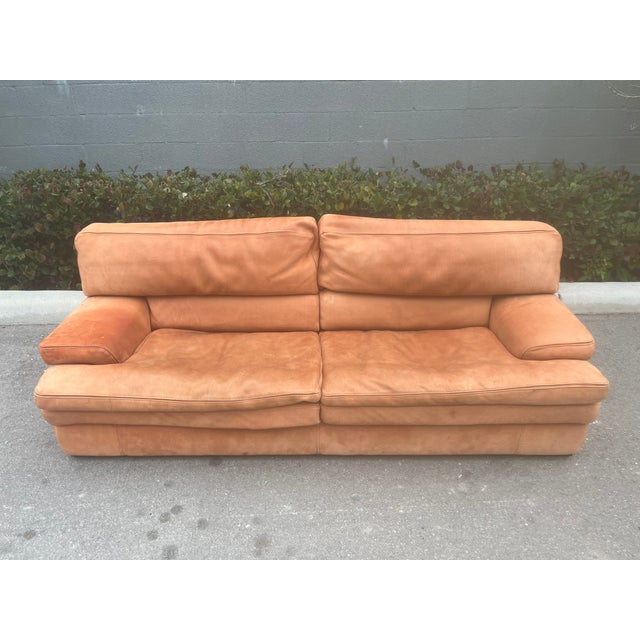 Roche Bobois 1980s Original Roche Bobois Leather Sofa For Sale - Image 4 of 12