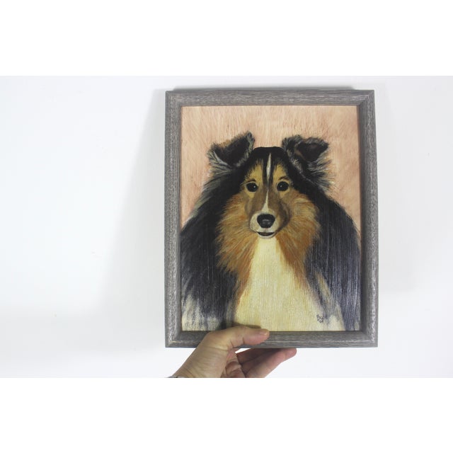 Vintage Dog Painting Framed For Sale - Image 9 of 9