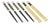 Vintage Japanese Oriental Chopsticks W/ 2 Custom Silk Gold Sleeves - 6 Pc Set For Sale